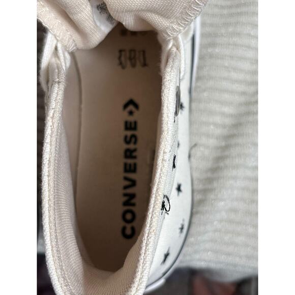 Converse Chuck Taylor All Star Lift Shoes Womens Size 7 Egret Star Print Hi Top - Picture 10 of 11